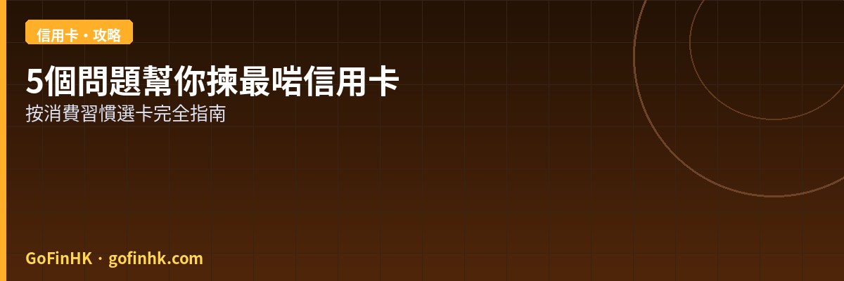 5個問題幫你揀最啱香港信用卡2026：按消費習慣選卡完全指南